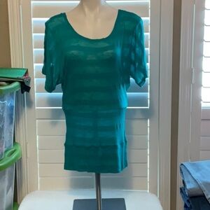 Shasa Teal Striped Women's Blouse